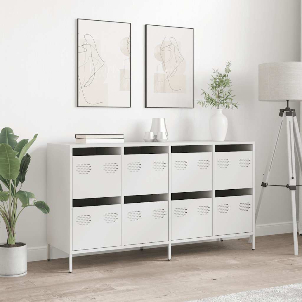 Sideboard White 135x39x73.5 cm Cold-rolled Steel